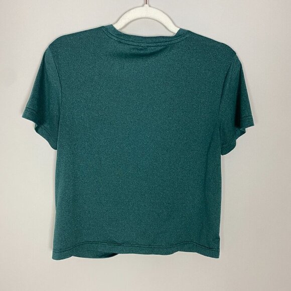 Adidas Cropped Short Sleeve T Shirt Green Womens Small Active - Picture 4 of 5